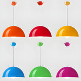 Modern Orange Dome Aluminum Restaurant Pendant Light Image - 11