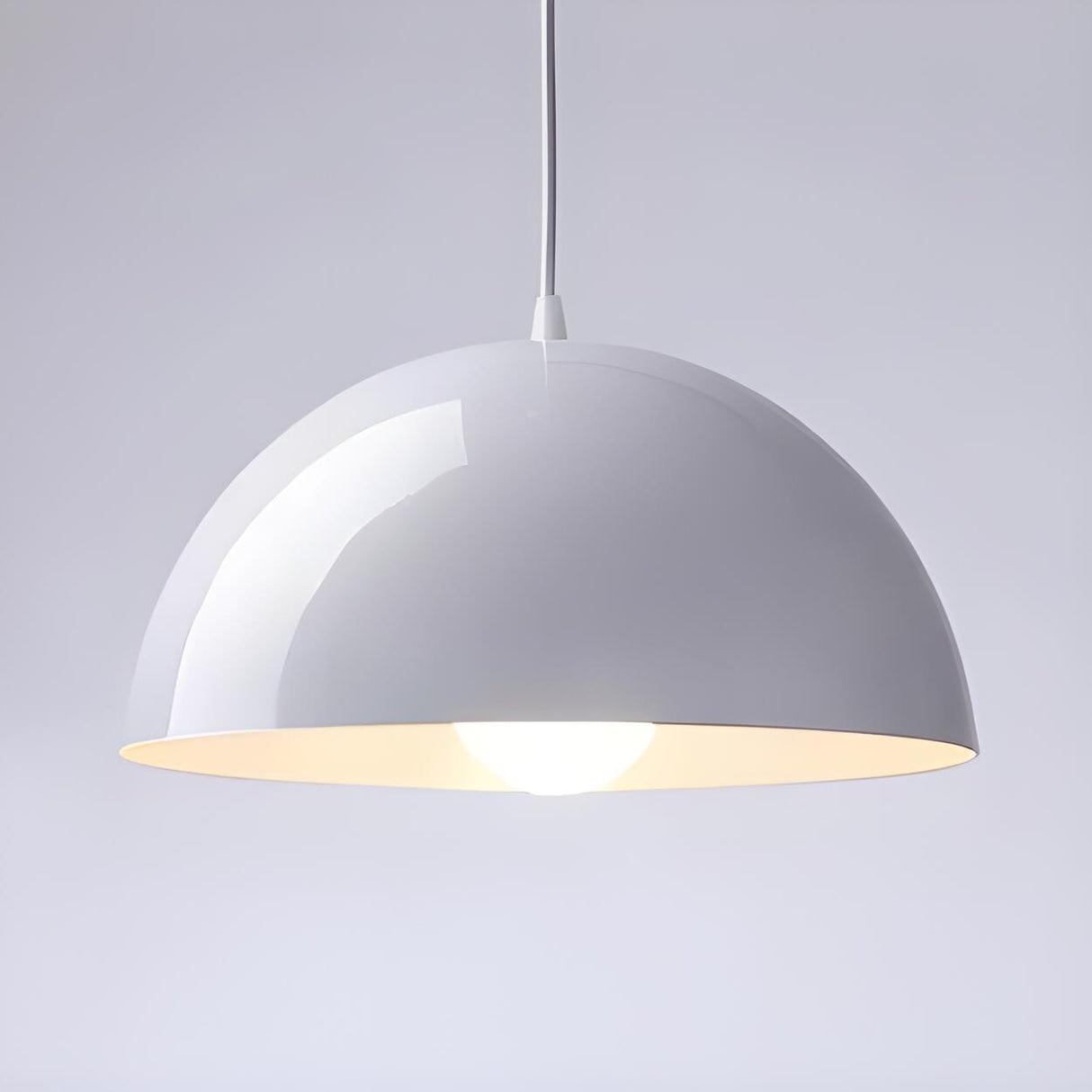 Modern Orange Dome Aluminum Restaurant Pendant Light Image - 12