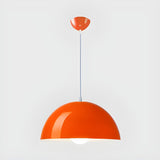 Modern Orange Dome Aluminum Restaurant Pendant Light Image - 5