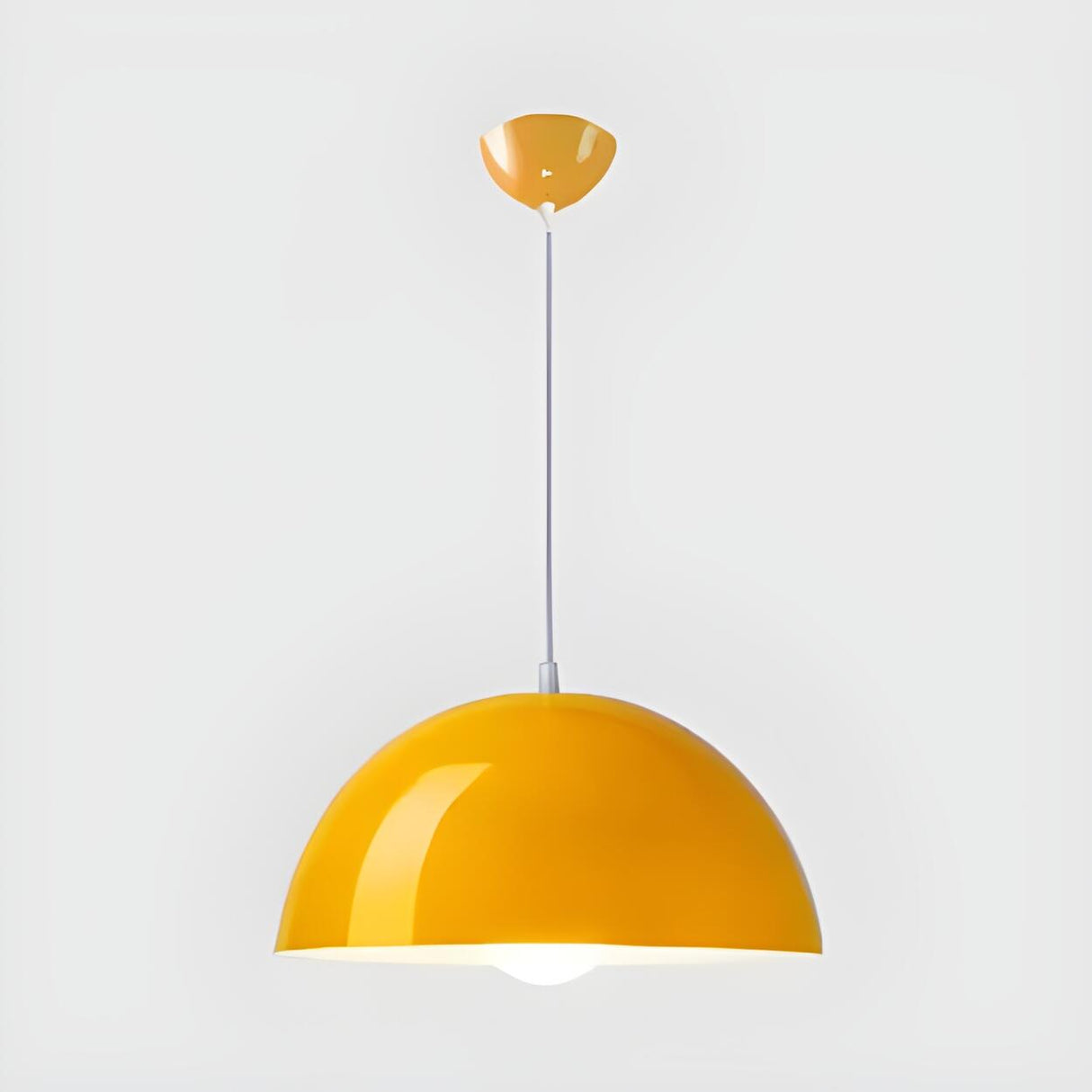 Modern Orange Dome Aluminum Restaurant Pendant Light Image - 7