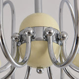 Modern Orange Dome Chrome Round Living Room Chandelier Image - 20