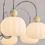 Modern Orange Dome Chrome Round Living Room Chandelier Image - 22