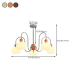 Modern Orange Dome Chrome Round Living Room Chandelier #size