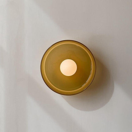 Modern Orange Glass Globe Wall Sconce Image - 1