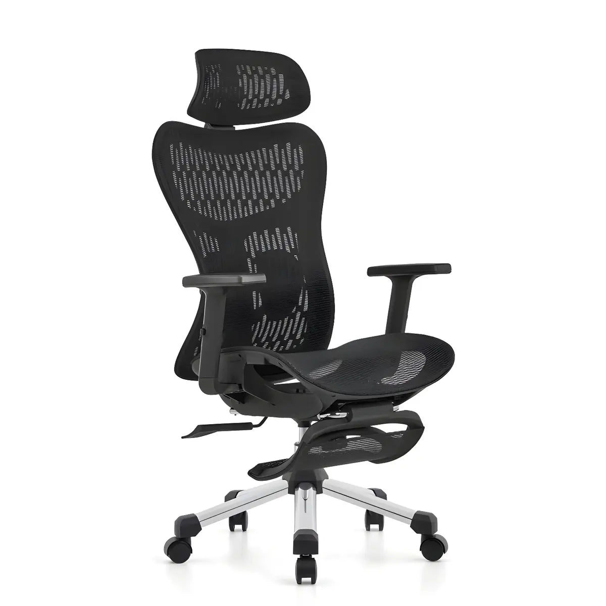 Modern Orange Mesh Swivel Adjustable Arms Office Chair Image - 2