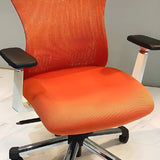 Modern Orange Mesh Swivel Adjustable Arms Office Chair Image - 8