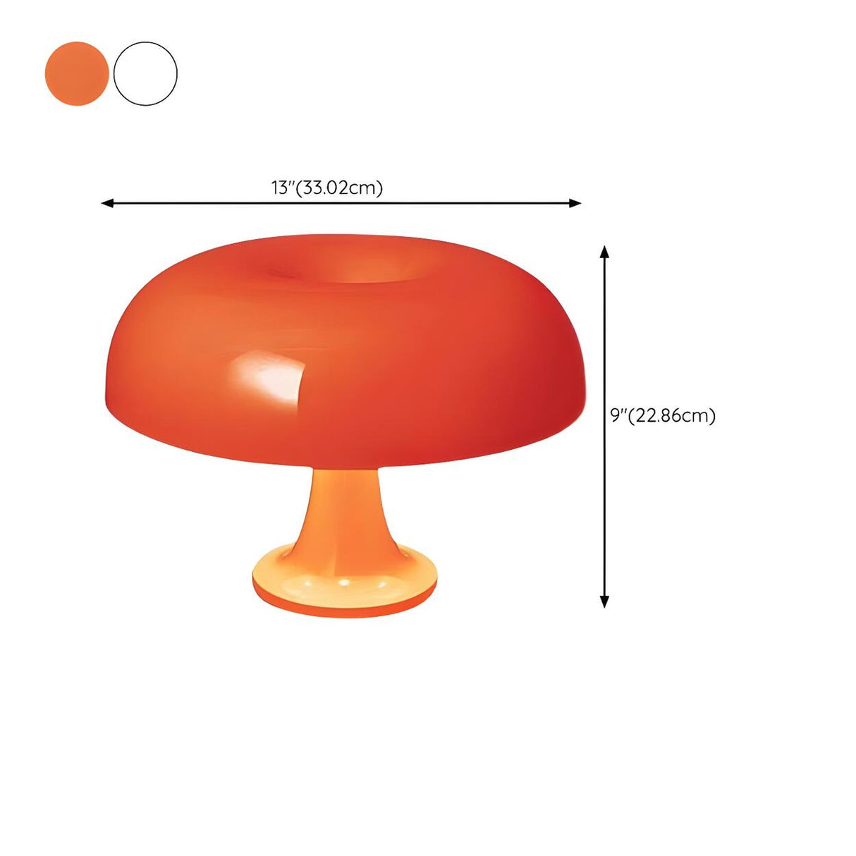 Modern Orange Mushroom Dome Shape Decor Table Lamp 