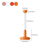 Modern Orange Mushroom Round Iron Pendant Light #size