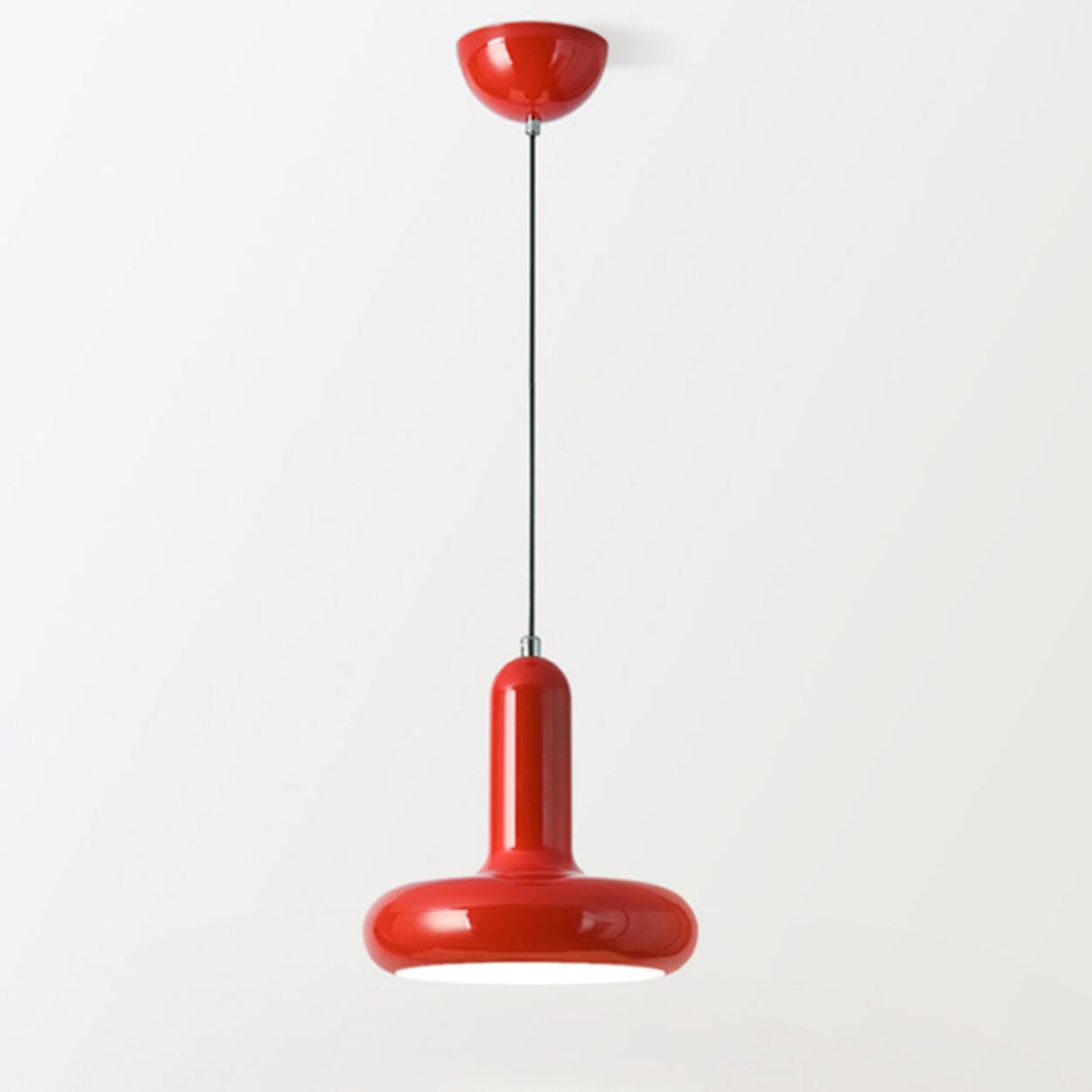 Modern Orange Mushroom Round Iron Pendant Light Image - 3