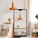 Modern Orange Mushroom Round Iron Pendant Light Image - 8