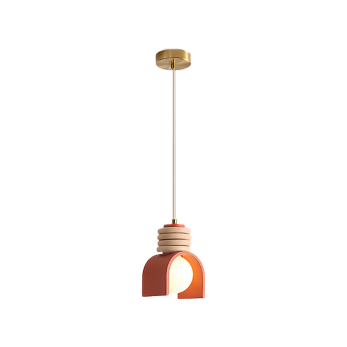 Modern Orange Resin Arch Pendant Lights Adjustable Cord Image - 7