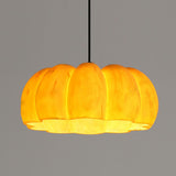 Modern Orange Resin Pumpkin Shape Pendant Light Image - 10