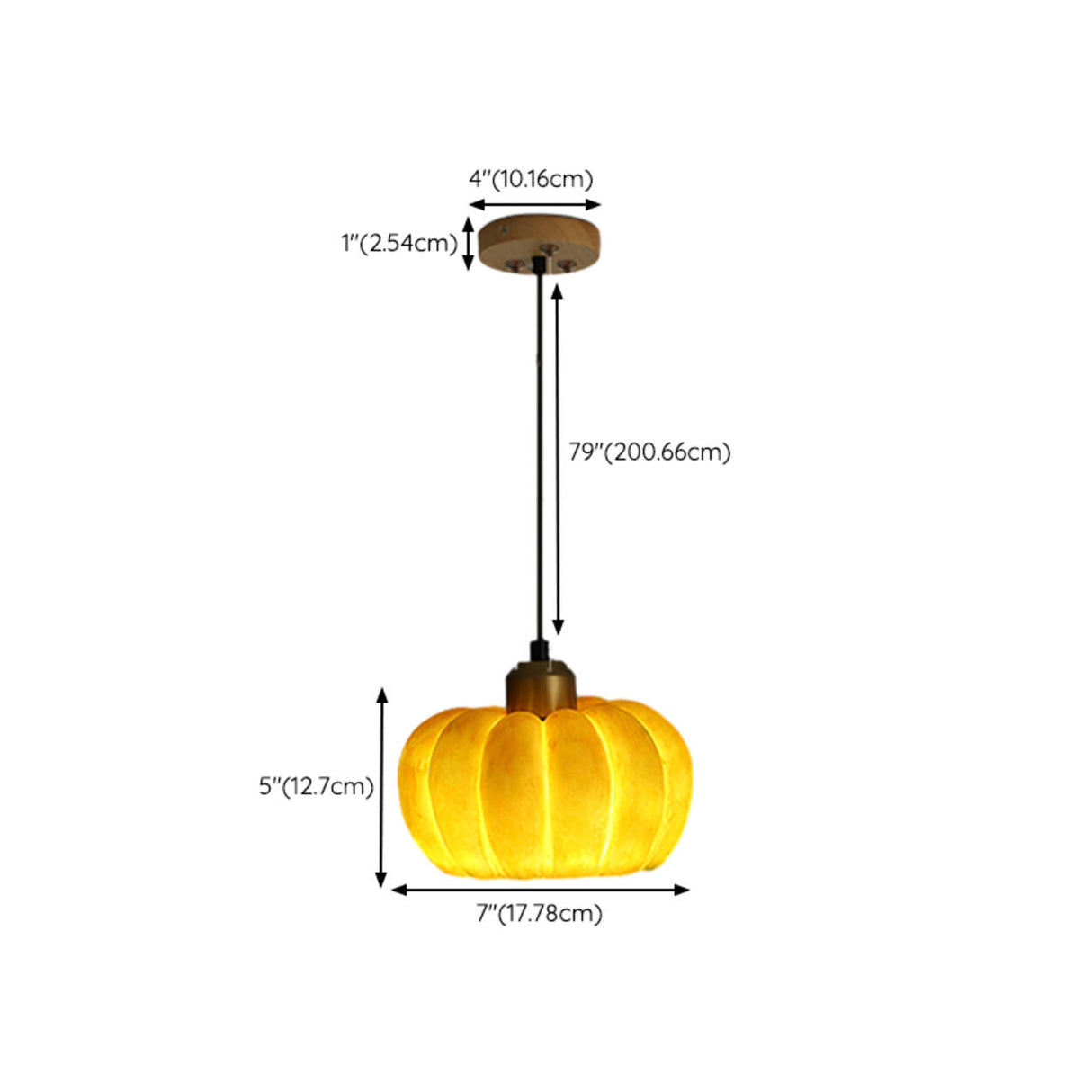 Modern Orange Resin Pumpkin Shape Pendant Light 