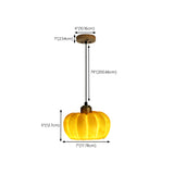 Modern Orange Resin Pumpkin Shape Pendant Light #size