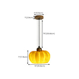 Modern Orange Resin Pumpkin Shape Pendant Light Image - 13