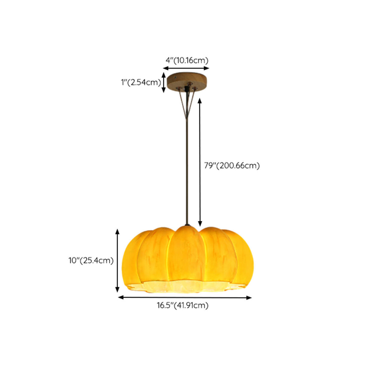 Modern Orange Resin Pumpkin Shape Pendant Light Image - 14