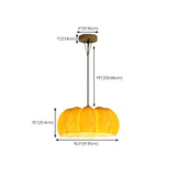 Modern Orange Resin Pumpkin Shape Pendant Light Image - 14