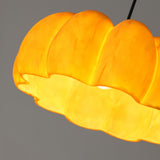 Modern Orange Resin Pumpkin Shape Pendant Light Image - 9