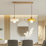 Modern Orange Round Glass Pendant Light Dining Room Image - 1