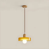 Modern Orange Round Glass Pendant Light Dining Room Image - 3