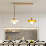 Modern Orange Round Glass Pendant Light Dining Room Image - 6