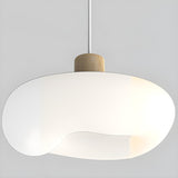 Modern Organic Cloud White Frosted Glass Pendant Light Image - 10