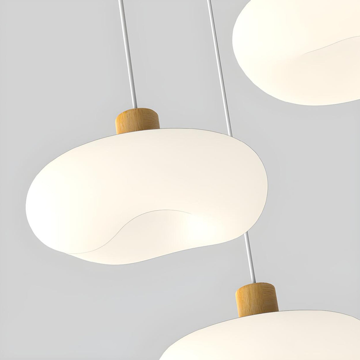 Modern Organic Cloud White Frosted Glass Pendant Light Image - 11