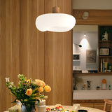 Modern Organic Cloud White Frosted Glass Pendant Light Image - 13