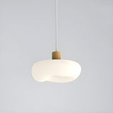 Modern Organic Cloud White Frosted Glass Pendant Light Image - 2