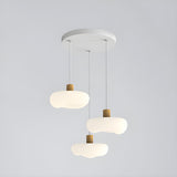 Modern Organic Cloud White Frosted Glass Pendant Light Image - 5