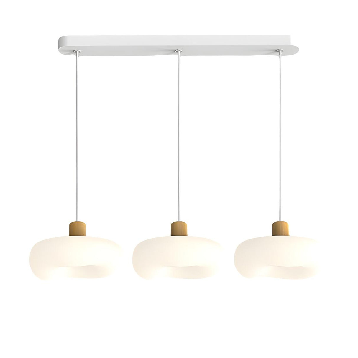 Modern Organic Cloud White Frosted Glass Pendant Light Image - 8