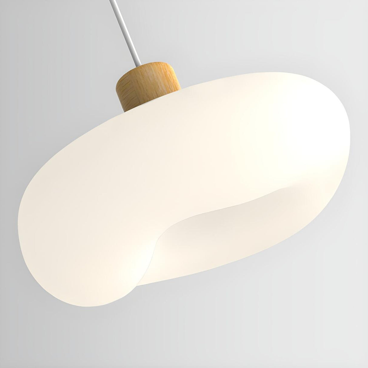 Modern Organic Cloud White Frosted Glass Pendant Light Image - 9