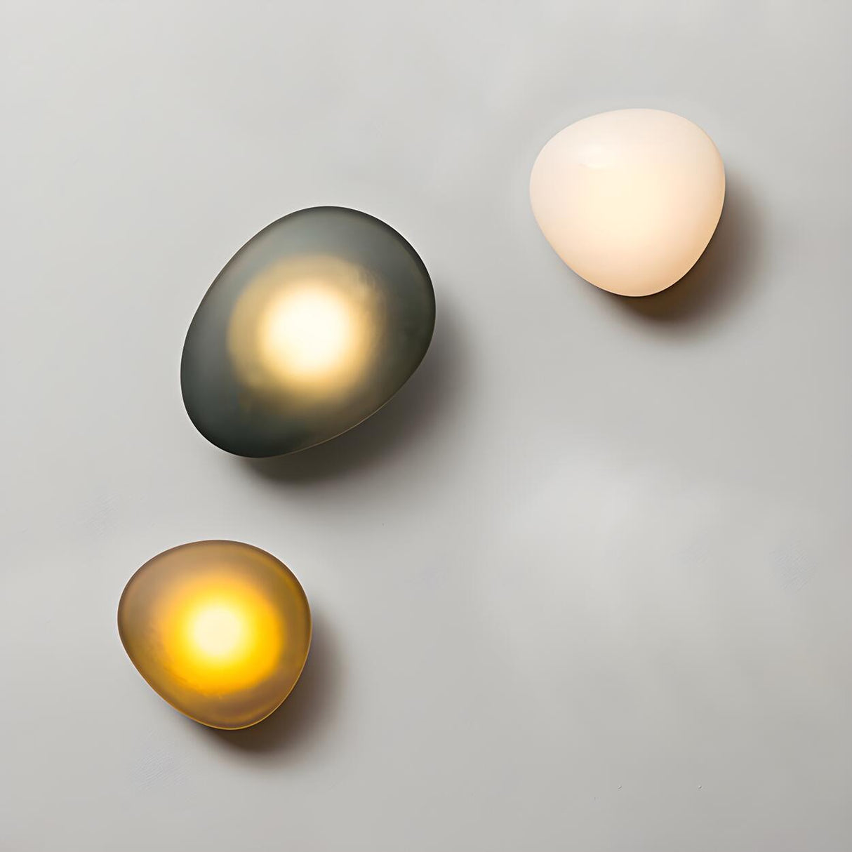 Modern Organic Glass Pebble LED Wall Light Fixture Image - 9