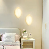 Modern Organic White Leaf-Shaped LED Wall Sconce Image - 4