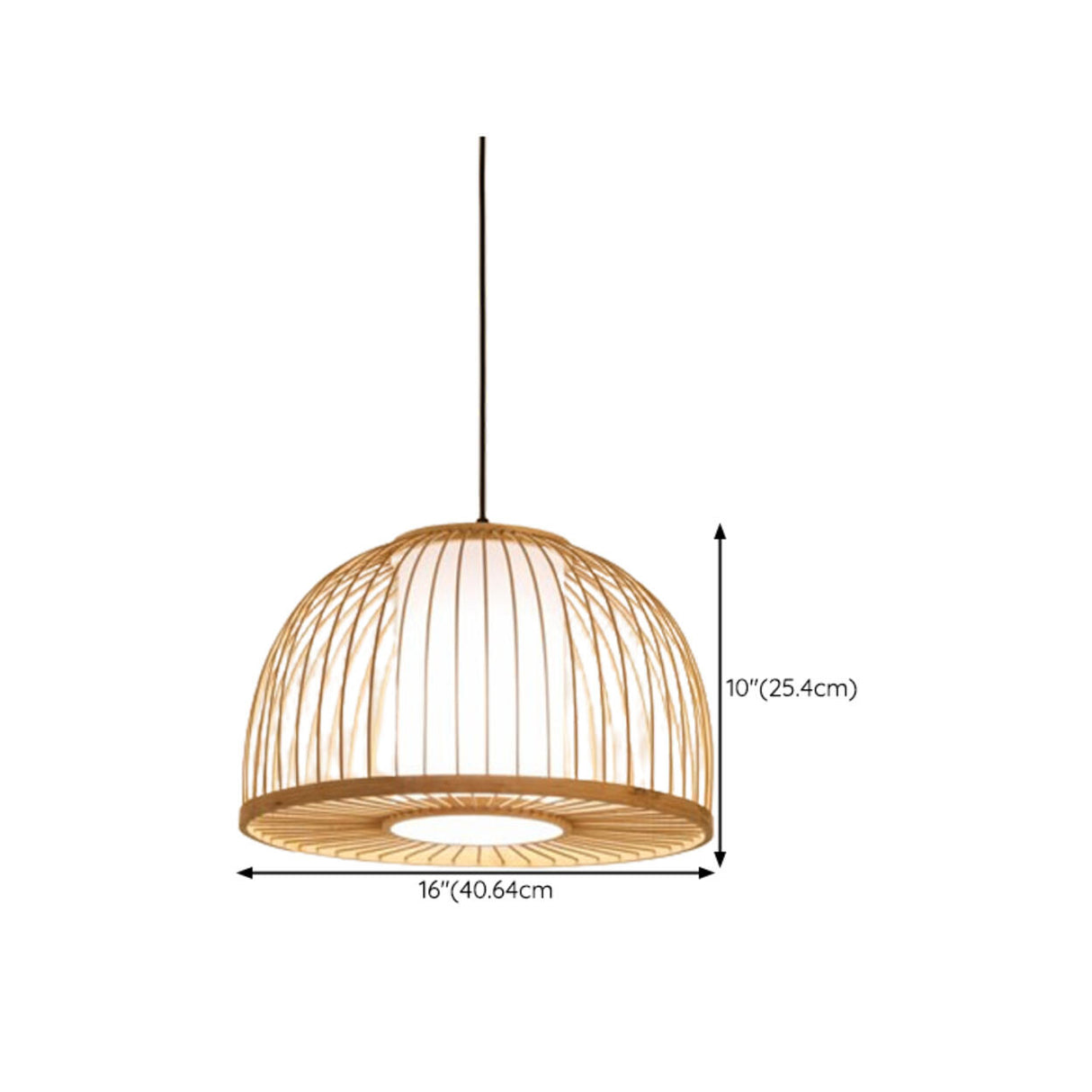 Modern Oriental Bamboo Dome Layered Pendant Light 