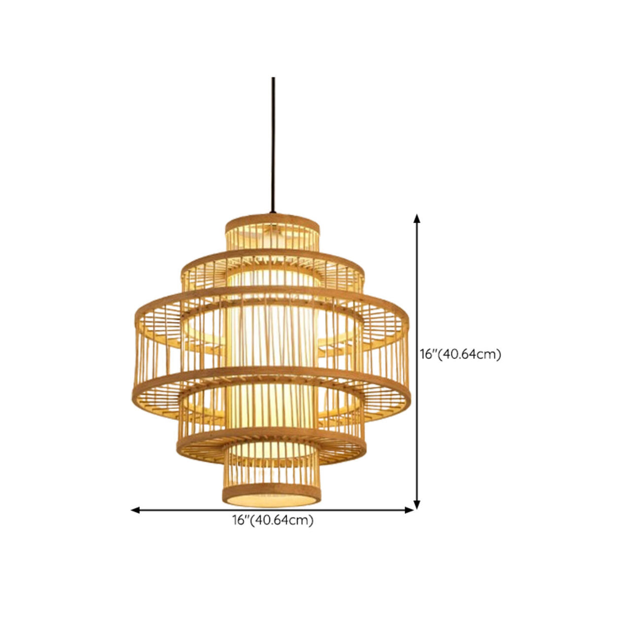 Modern Oriental Bamboo Dome Layered Pendant Light Image - 14