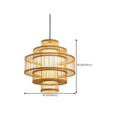 Modern Oriental Bamboo Dome Layered Pendant Light Image - 14