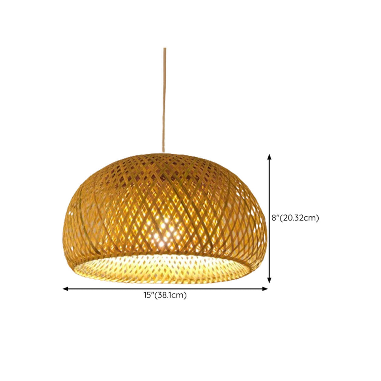 Modern Oriental Bamboo Dome Layered Pendant Light Image - 15