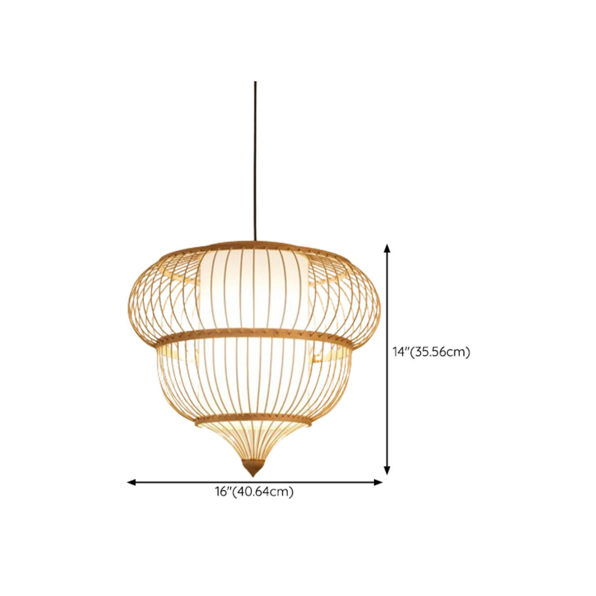 Modern Oriental Bamboo Dome Layered Pendant Light Image - 17