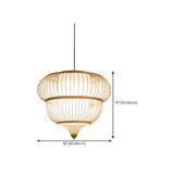 Modern Oriental Bamboo Dome Layered Pendant Light Image - 17