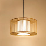 Modern Oriental Bamboo Dome Layered Pendant Light Image - 7