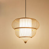 Modern Oriental Bamboo Dome Layered Pendant Light Image - 9