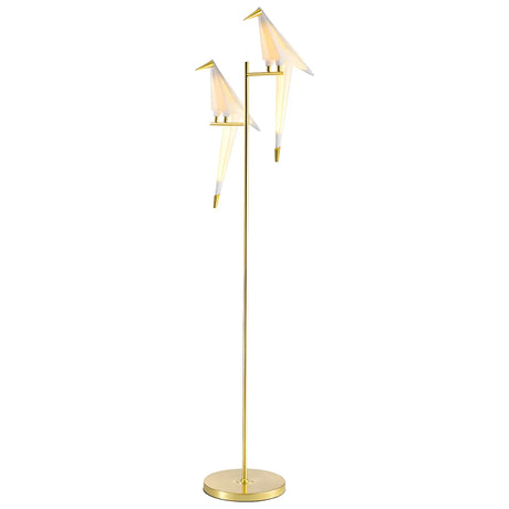 Modern Origami Bird Acrylic Living Room Gold Floor Lamp Image - 2