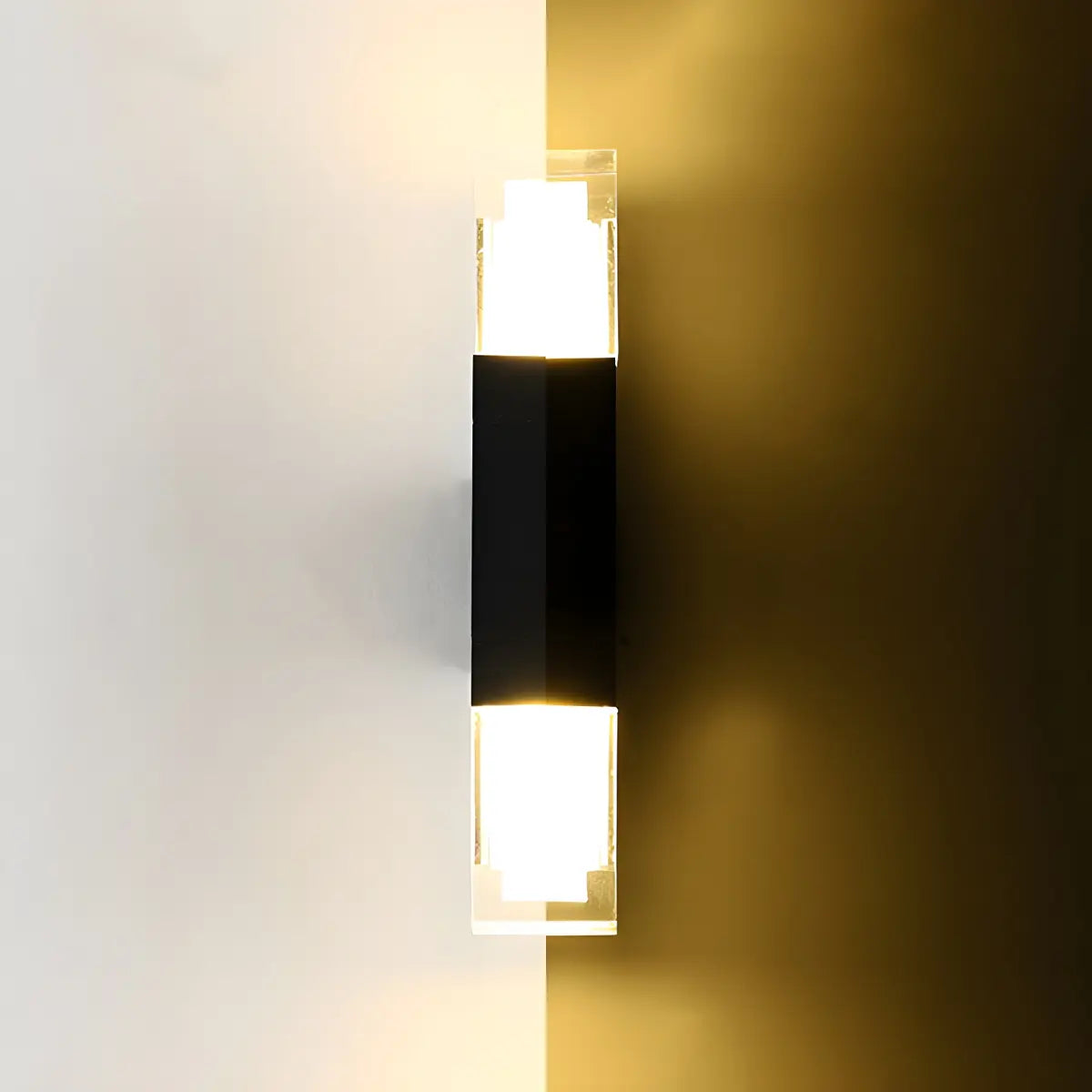 Modern Outdoor Black Rectangle Up Down Wall Sconce Image - 6