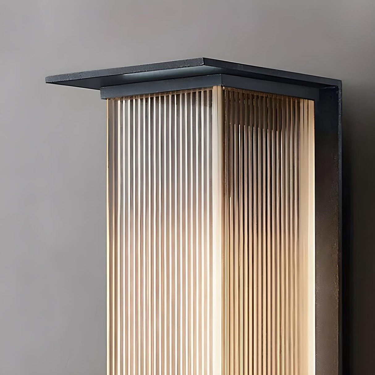 Modern Outdoor Waterproof Black Steel Box Wall Lamp Image - 11