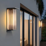 Modern Outdoor Waterproof Black Steel Box Wall Lamp Image - 15