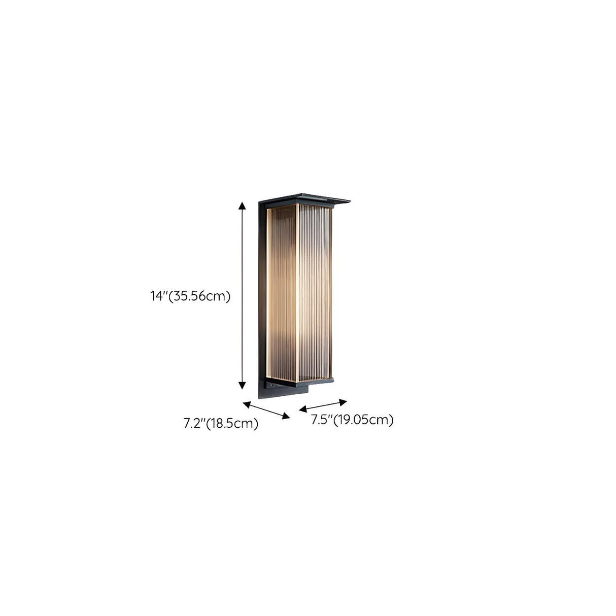 Modern Outdoor Waterproof Black Steel Box Wall Lamp Image - 17