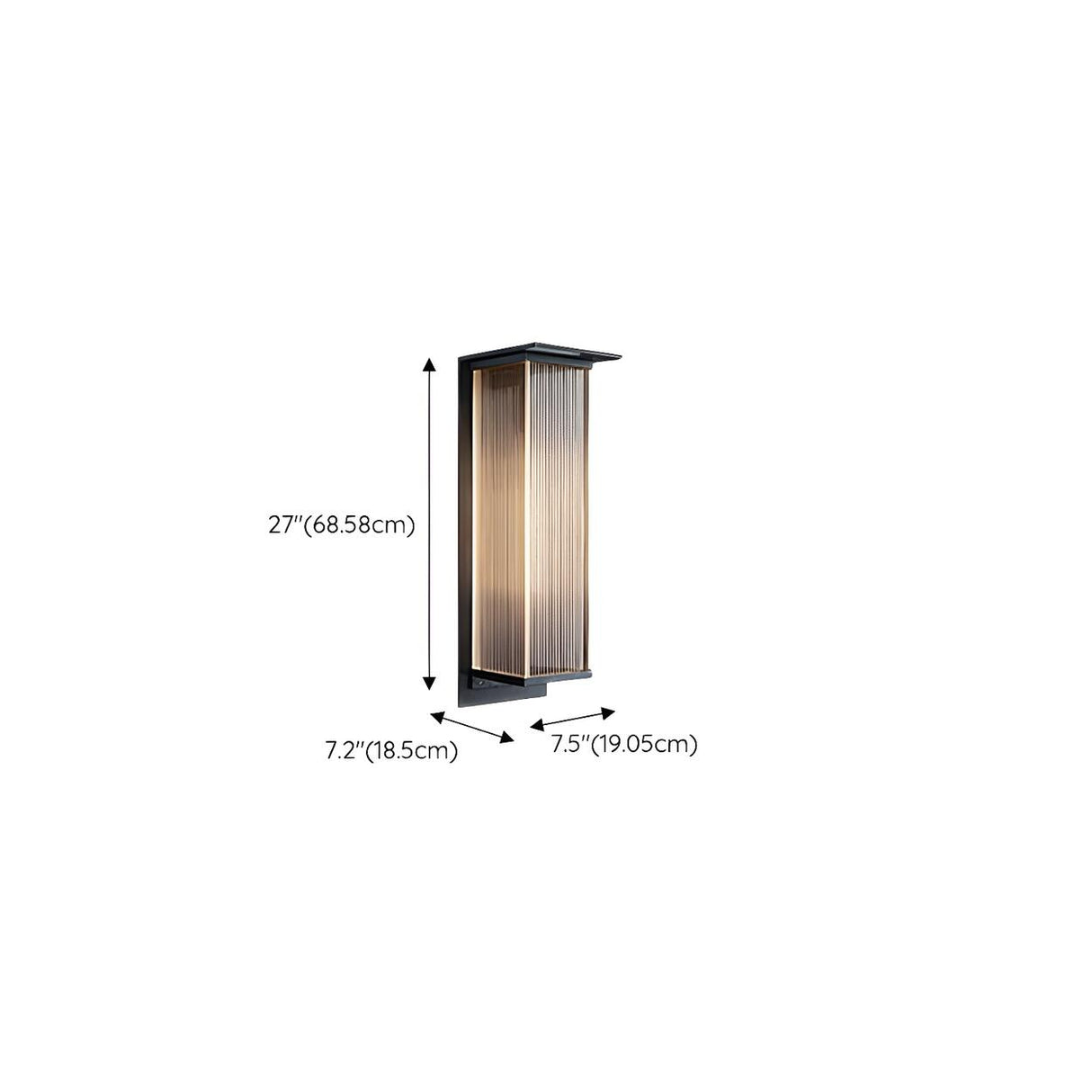 Modern Outdoor Waterproof Black Steel Box Wall Lamp Image - 19