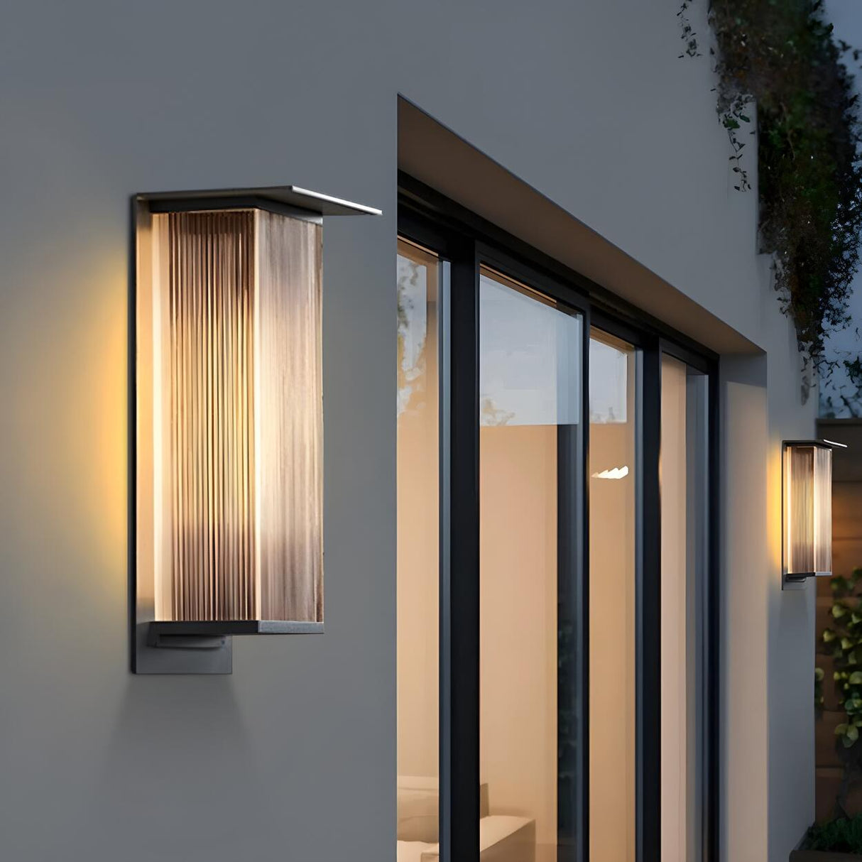 Modern Outdoor Waterproof Black Steel Box Wall Lamp Image - 4