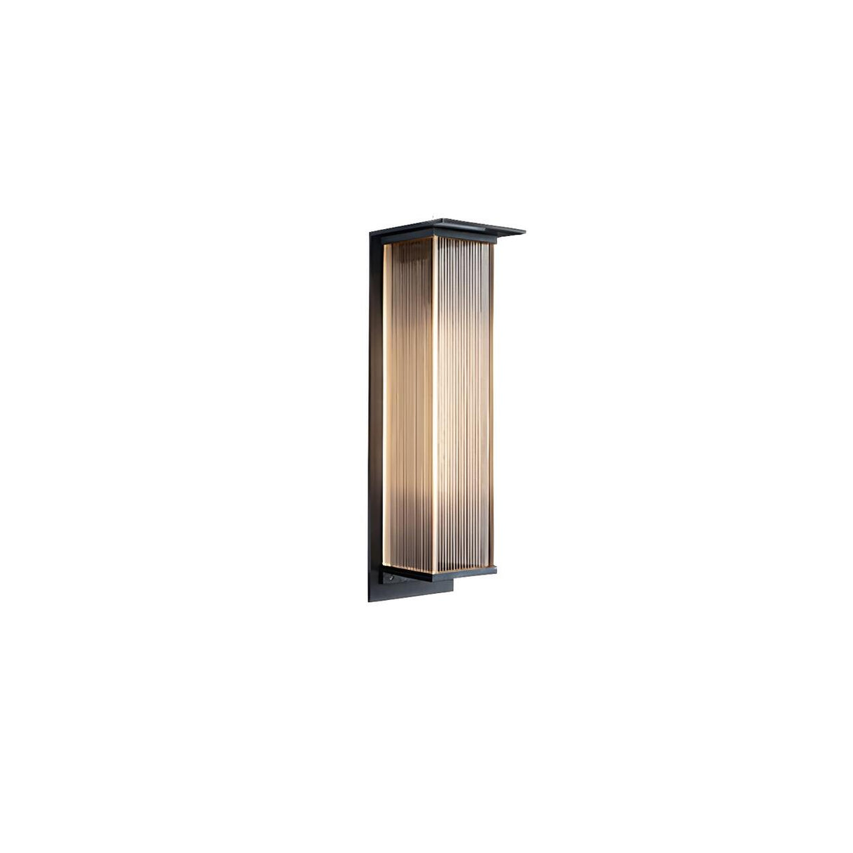 Modern Outdoor Waterproof Black Steel Box Wall Lamp Image - 5